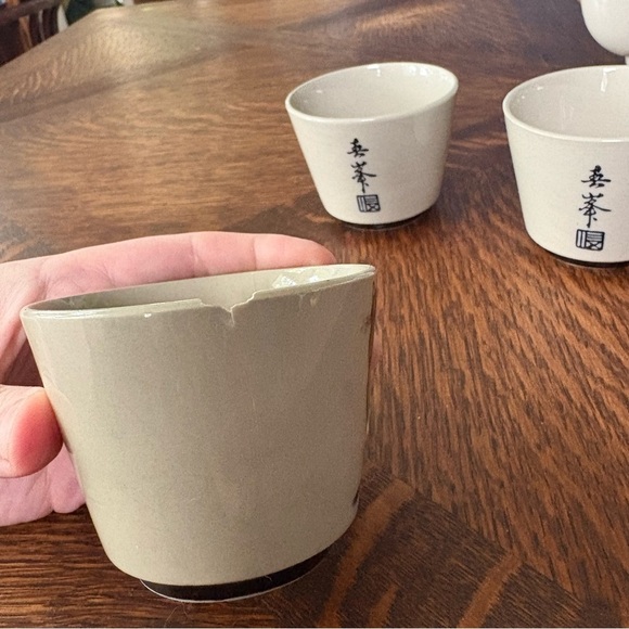 Vintage Siamese Cat Teapot with 3 Matching Cups - Picture 3 of 5